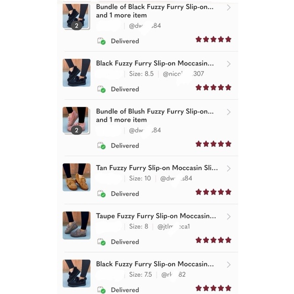 Burgundy Fuzzy Furry Slip-on Moccasin Slippers - Picture 10 of 12